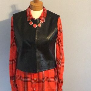 Sharon Young Genuine Leather vest crocodil…